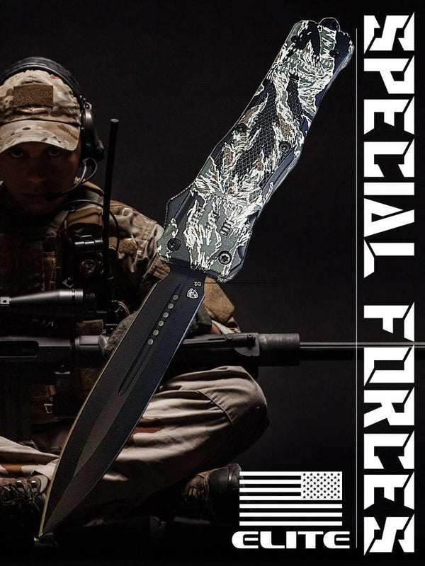 Tiger Camouflage OTF knife