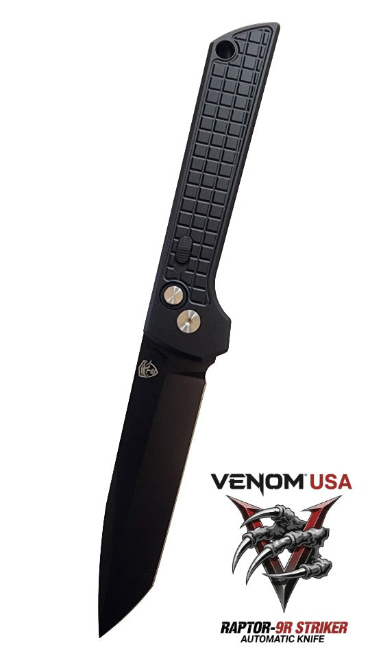 Raptor-9R Striker Automatic Knife with Black Tanto 3.5-inch blade, durable tactical design