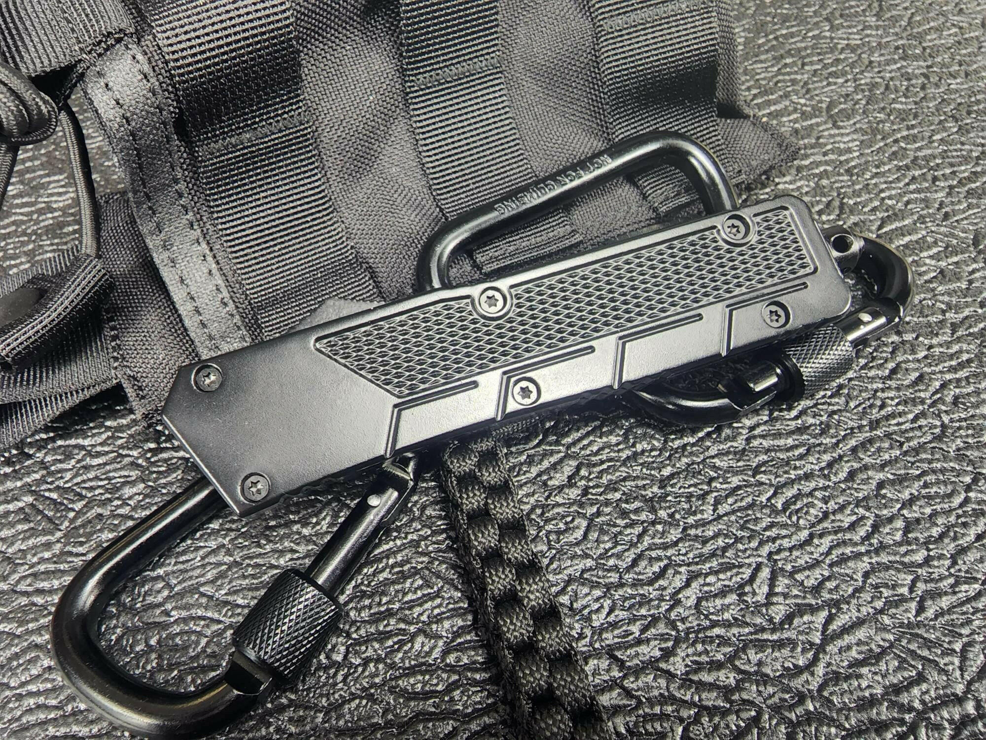 Venom Black Raven Auto OTF Knife | Satin Drop Point Plain Edge.
