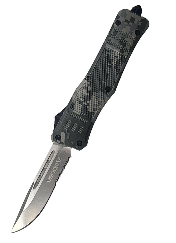 Venom 4TR ACU Camo Tactical OTF Knife | Satin Drop Point Camo Models Southern Sporting Goods LLC   