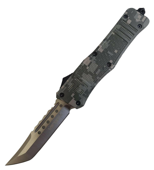 Venom 4TR ACU Camo Tactical OTF Knife | Satin Spartan Edge Camo Models Southern Sporting Goods LLC   