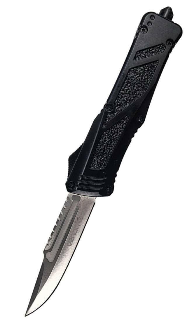 Venom BLACK OPS Automatic OTF Knife - Satin Drop Point Razorback Edge.