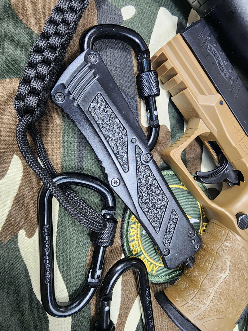 Venom BLACK OPS Automatic OTF Knife - Satin Drop Point Razorback Edge.