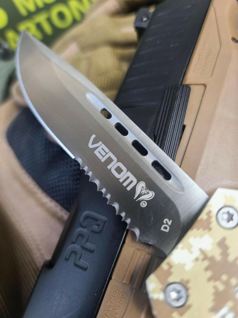 Venom 4TR Desert Fox Camo Edition OTF Knife - Satin Drop Point Partial Serr Camo Models Southern Sporting Goods LLC
