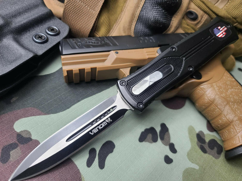 Venom Ranger Elite OTF Auto Knife - Double Edge Plain Edge OTF Southern Sporting Goods LLC   